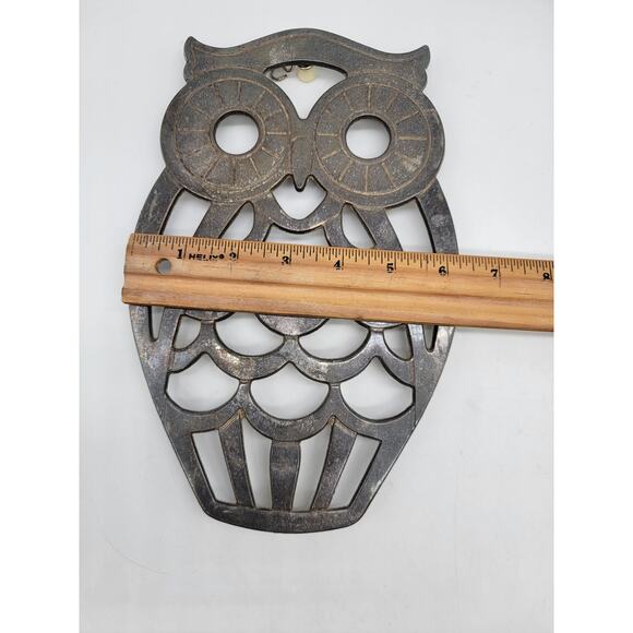 MCM Owl Trivet Leonard Silverplate Made in Italy Vintage Retro Wall Hanging - Picture 6 of 6